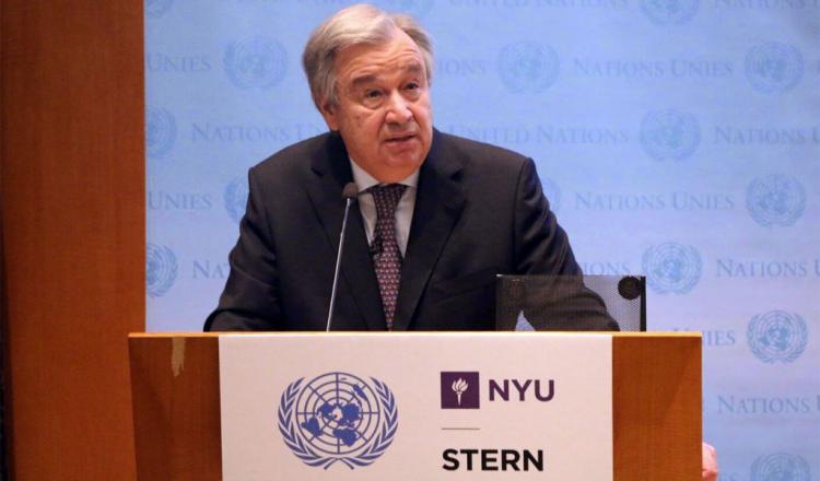António Guterres en la Escual de Negocios Stern de la Universidad de Nueva York. Foto: Florencia Soto Nino