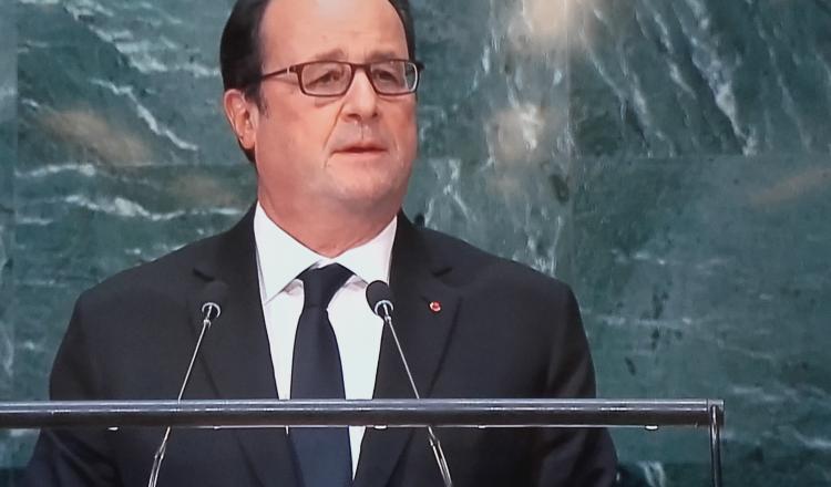 Presidente Hollande durante el debate de la Asamblea General
